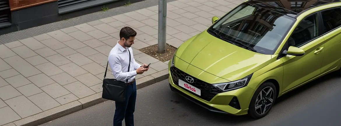 TikTak araç kiralama uygulaması sayesinde filo araç kiralama yerine daha özgür ve dijital bir deneyim yaşayan kullanıcı, mobil uygulama üzerinden araç teslim alım sürecini yönetiyor.